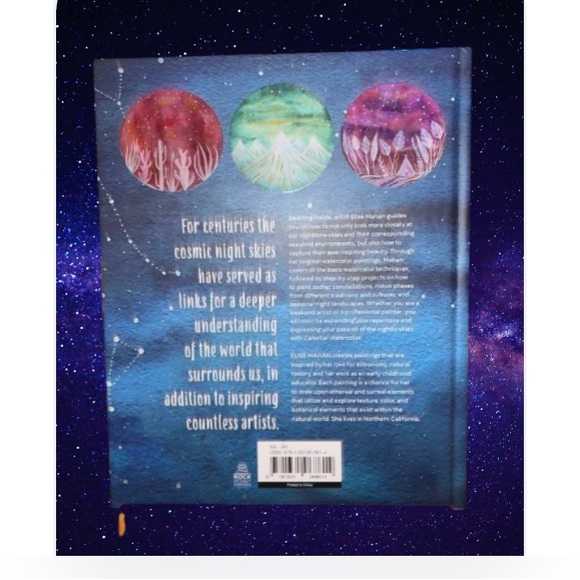 Brand New Celestial Watercolor Hardcover Trade Paper Learn to Paint Book - Picture 2 of 5